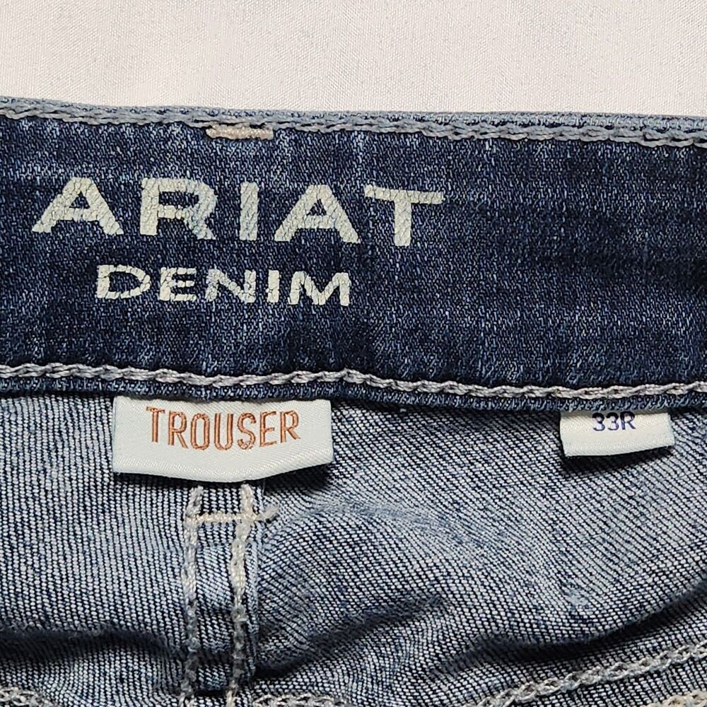 Ariat Womens 33R Natalia Wide Leg Denim Trouser Frayed Hem Jeans - Picture 4 of 13